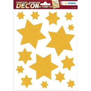 HERMA 15545 Set di adesivi per finestre Stelle di Natale oro 44 pezzi