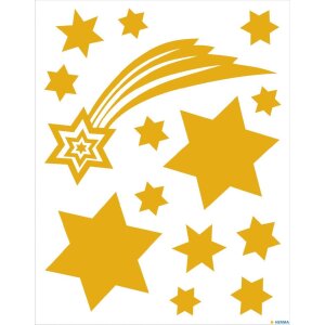 HERMA 15545 Set di adesivi per finestre Stelle di Natale oro 44 pezzi