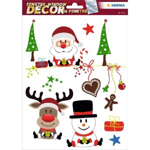 HERMA 15548 Set di adesivi per finestre con motivi natalizi per bambini 25 pezzi
