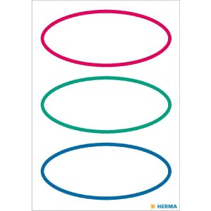 HERMA 15663 HOME etichette ovali tricolori 76x35 mm 18 pezzi