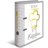 HERMA 19662 Cartella per ricette A4 "Stella della cucina" motivo a righe oro