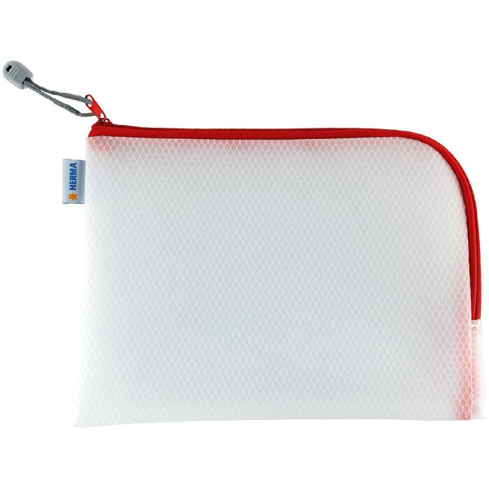 HERMA 20008 Tasca universale A5 26x20cm rossa con chiusura a zip