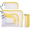 HERMA 20017 Tasca universale A4+ mesh look zip giallo 36x28 cm