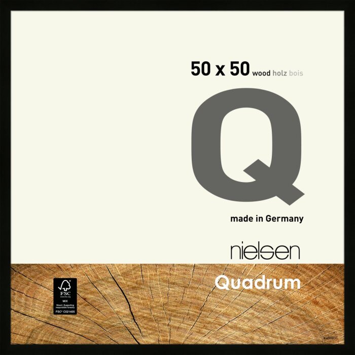 Nielsen Quadrum cornice in legno 50x50 cm legno di pino nero vetro normale