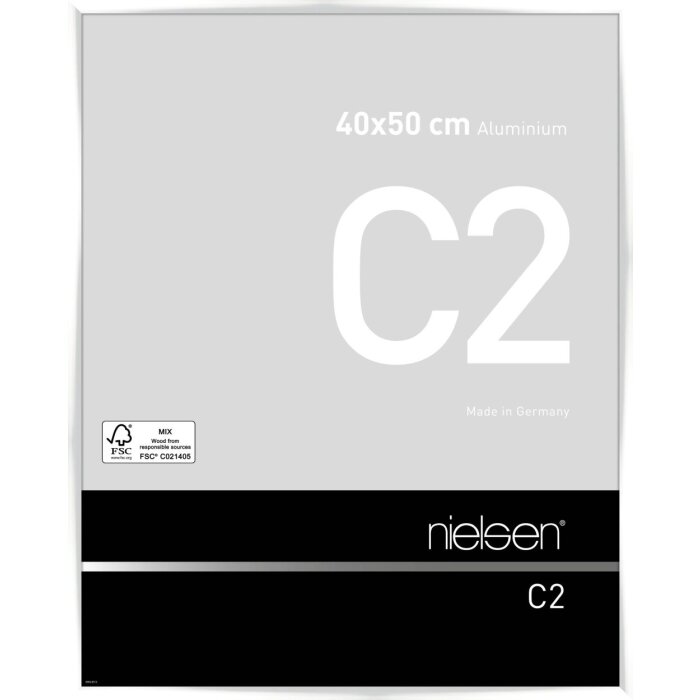 Cornice Nielsen in alluminio C2 bianco lucido 40x50 cm Vetro acrilico