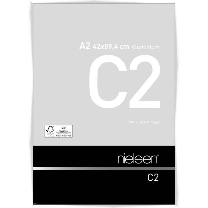 Cornice Nielsen in alluminio C2 bianco lucido 42x59,4 cm Vetro acrilico
