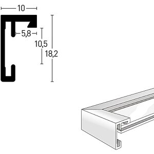 Cornice Nielsen in alluminio C2 struttura argento opaco 42x59,4 cm vetro acrilico