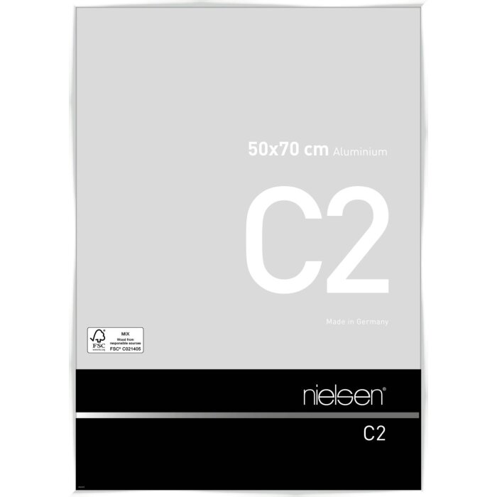 Cornice Nielsen in alluminio C2 bianco lucido 50x70 cm Vetro acrilico