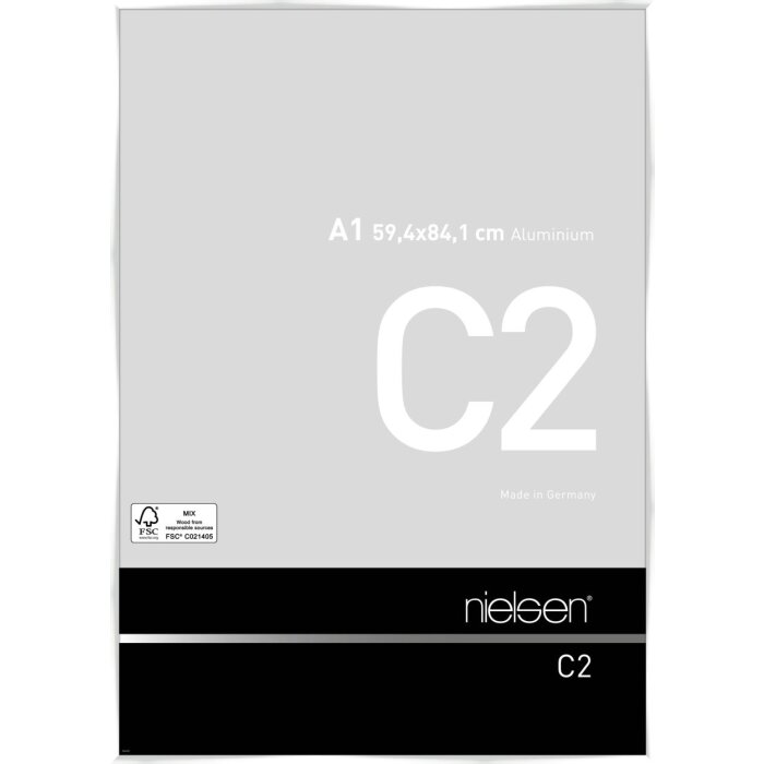 Cornice Nielsen in alluminio C2 bianco lucido 59,4x84,1 cm Vetro acrilico
