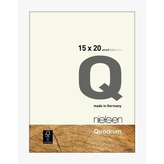 Cornice a scatto in legno Nielsen Quadrum 15x20 cm bianco opaco