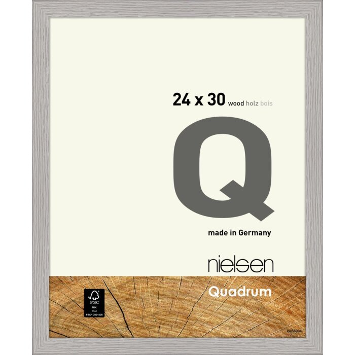 Cornice Nielsen in legno a scatto Quadrum 24x30 cm grigio cemento