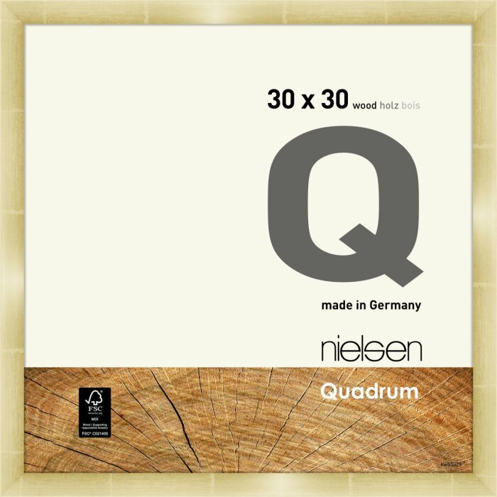 Cornice a scatto in legno Nielsen Quadrum 30x30 cm oro