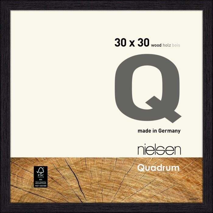 Cornice in legno Nielsen Quadrum 30x30 cm nero corvino