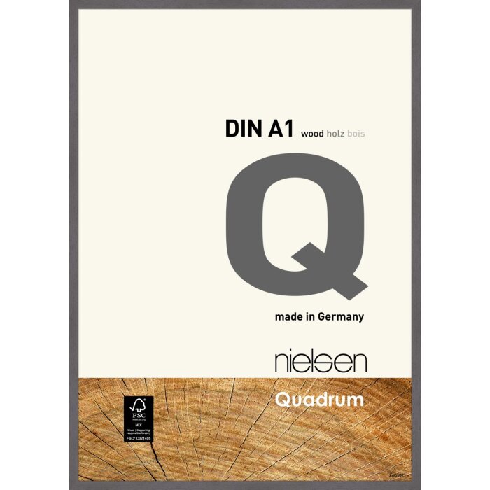 Nielsen Telaio a scatto in legno Quadrum 59,4x84,1 cm grigio
