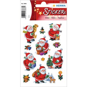 Etichette decorative Natale Divertente Babbo Natale 3 fogli.