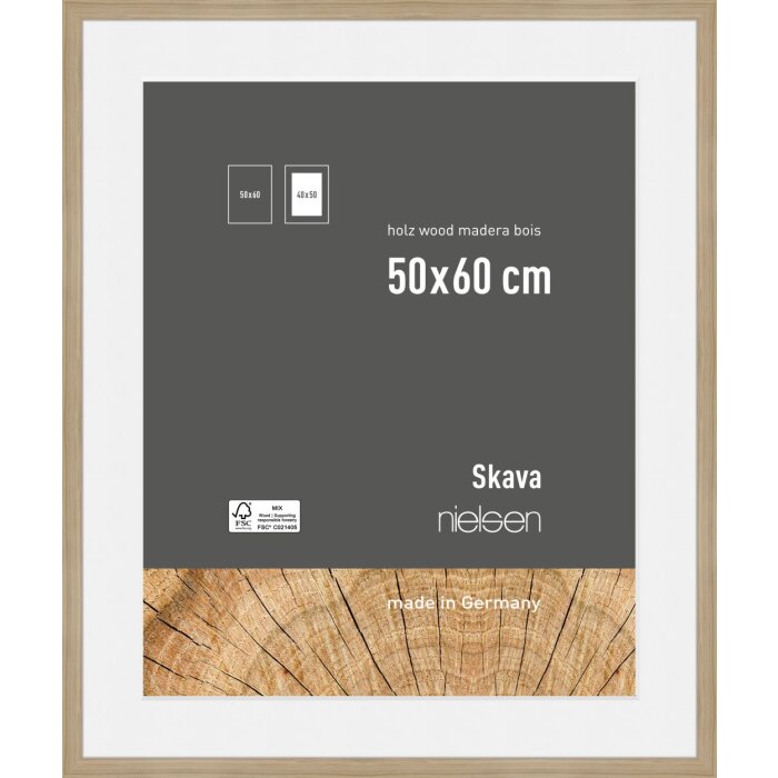 Cornice Nielsen in legno rovere Skava 50x60 cm con passepartout 40x50 cm