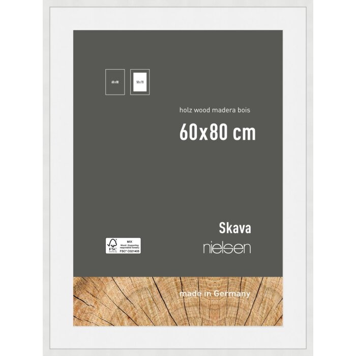 Cornice in legno Nielsen Skava White 60x80 cm con Passepartout 50x70 cm
