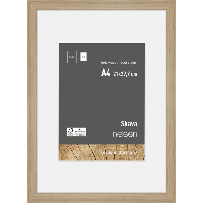 Cornice Nielsen in legno rovere Skava 21x29,7 cm con passe-partout 15x20 cm