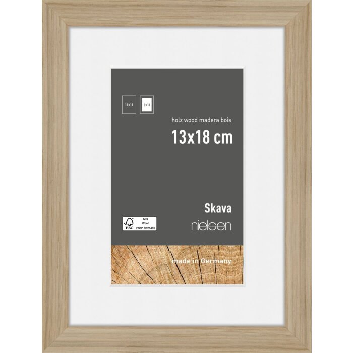 Cornice Nielsen in legno rovere Skava 13x18 cm con passepartout 9x13 cm