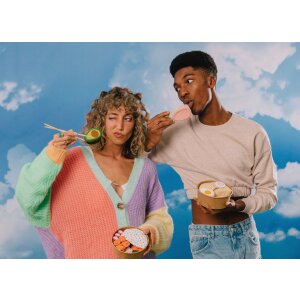 EatMySocks confezione doppia di calzini lunghi Miso Ramen idea regalo 43% poliestere 30°C