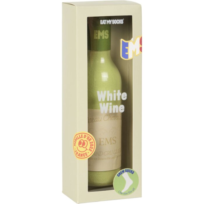 EatMySocks Calzini bianchi in confezione regalo per bottiglie di vino 1 paio
