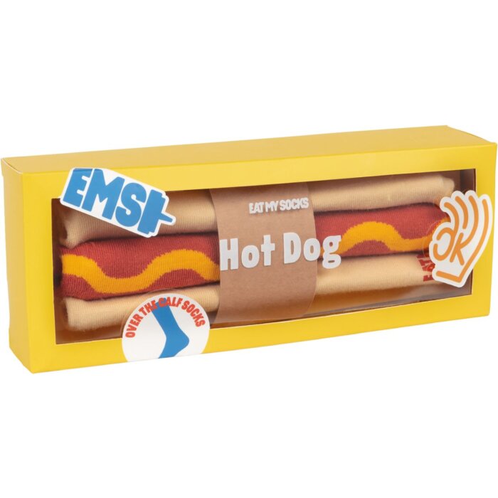 EatMySocks Hot Dog Socks Divertente idea regalo calze da polpaccio in cotone misto 1 paio