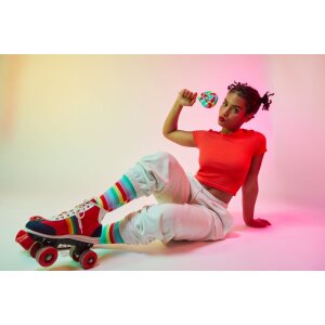 EatMySocks Calzini lunghi Sweet Lollipop Rainbow Lollipop Taglia unica