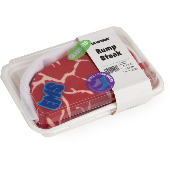 EatMySocks confezione doppia di calzini Bistecca di fesa 2 paia cotone 30° ciclo di lavaggio