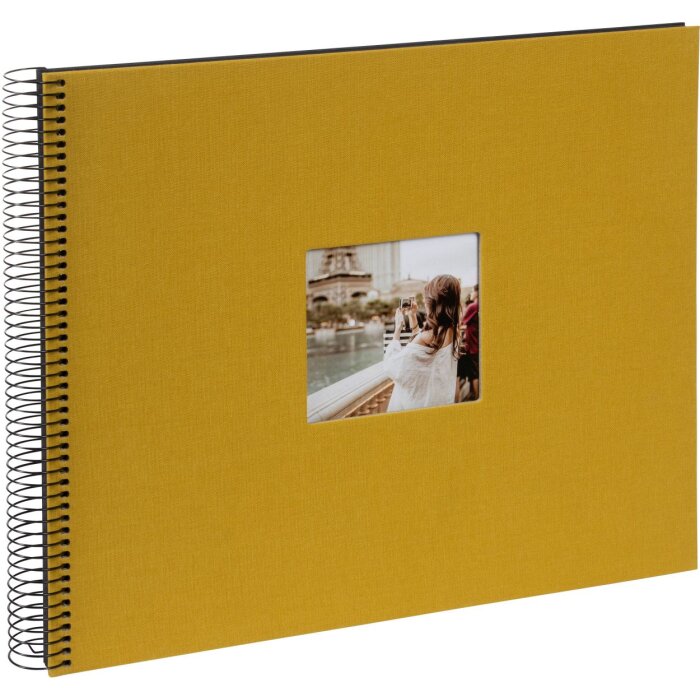 Album a spirale Goldbuch Bella Vista senape 34x30 cm 40 pagine nere perforate