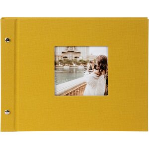 Album a vite Goldbuch Bella Vista senape 30x25 cm 40 pagine bianche