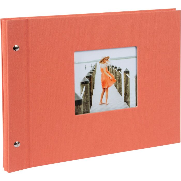 Album a vite Goldbuch Bella Vista salmone 30x25 cm lino espandibile