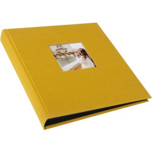 Album fotografico Goldbuch Bella Vista senape in lino 60 pagine 30x31cm con vetro