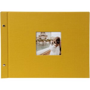 Album a vite Goldbuch Bella Vista senape 39x31 cm 40 pagine nere