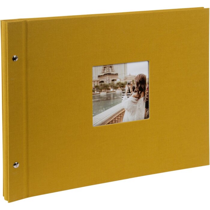 Album a vite Goldbuch Bella Vista senape 39x31 cm 40 pagine bianche