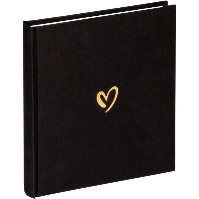 Walther album fotografico Emotion nero 20x20 cm 40 pagine cuore dorato in rilievo