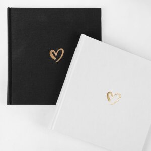 Walther album fotografico Emotion nero 20x20 cm 40 pagine cuore dorato in rilievo