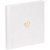 Walther Album fotografico in lino Emotion Bianco 20x20 cm 40 pagine bianche con cuore in rilievo