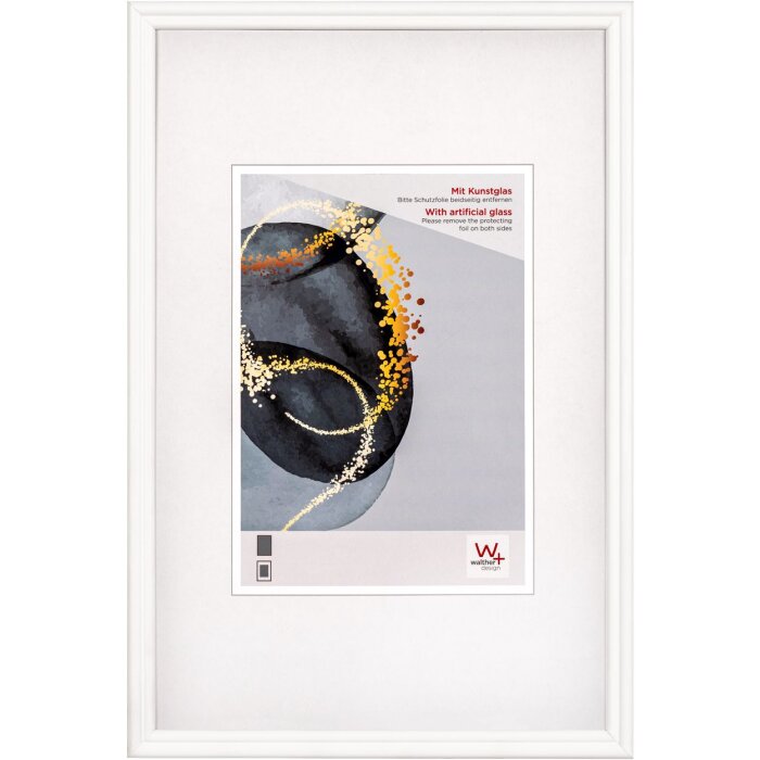 Cornice in legno Walther Select 20x30 cm vetro artistico bianco