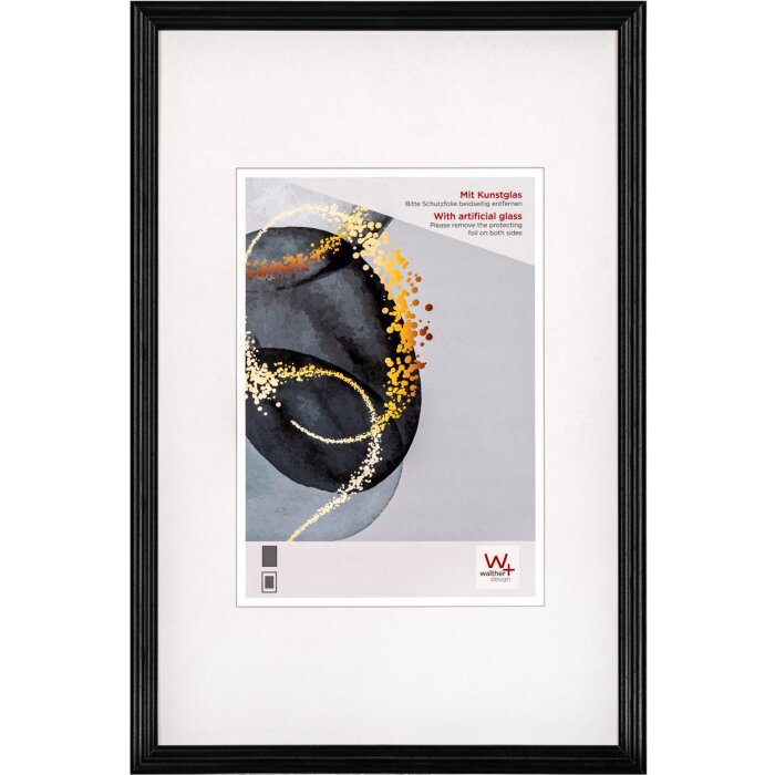 Cornice in legno Walther Select 15x20 cm vetro artistico nero