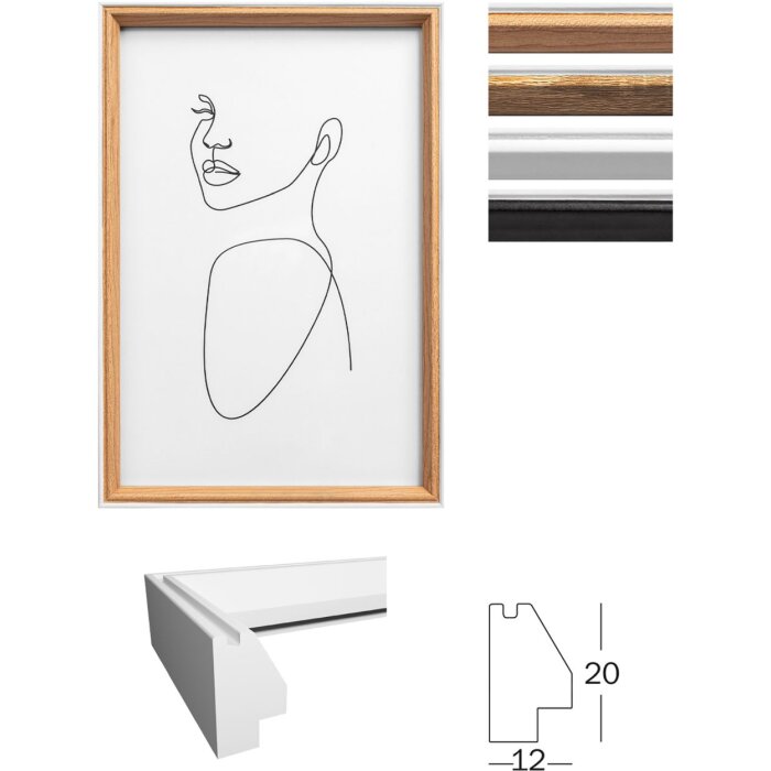 Walther cornice in legno Silhouette MDF da 10x15 cm a 30x40 cm vetro trasparente