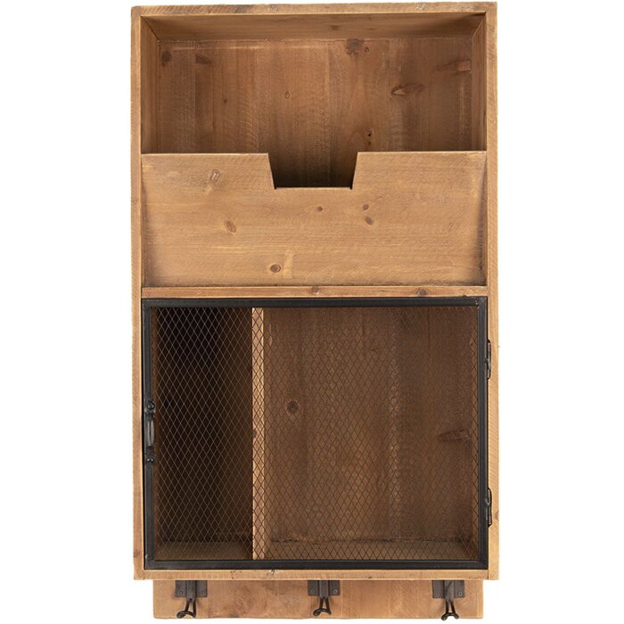 Clayre & Eef 50743 Scaffale a muro Marrone Nero 40x18x71 cm