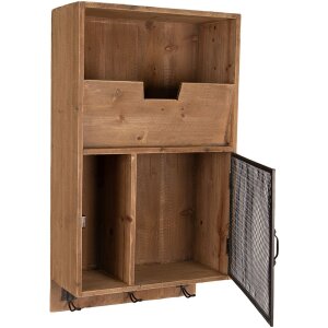 Clayre & Eef 50743 Scaffale a muro Marrone Nero 40x18x71 cm