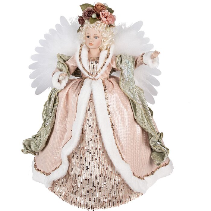 Clayre & Eef 50761 Angelo decorativo rosa bianco 50x23x65 cm