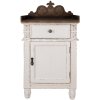Clayre & Eef 5H0667 Comodino Bianco Marrone 48x39x89 cm