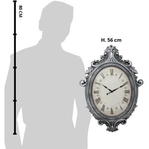Clayre & Eef 5KL0236 Orologio da parete color argento Beige 56x6x76 cm - 1xAA