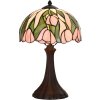 LumiLamp 5LL-6307 Lampada da tavolo Tiffany rosa Ø 27x40 cm E14-max 1x40W