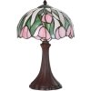 LumiLamp 5LL-6307 Lampada da tavolo Tiffany rosa Ø 27x40 cm E14-max 1x40W