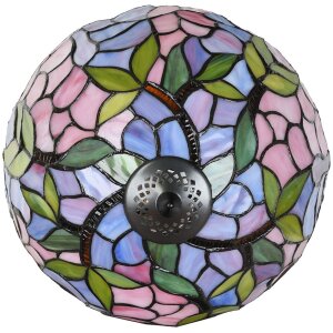 LumiLamp 5LL-6308 Lampada da tavolo Tiffany rosa Ø 30x50 cm E27-max 1x60W