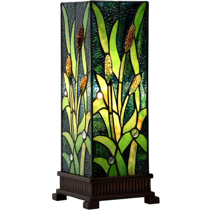 LumiLamp 5LL-6310 Lampada da tavolo Tiffany verde 18x18x45 cm E27-max 1x60W