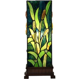 LumiLamp 5LL-6310 Lampada da tavolo Tiffany verde 18x18x45 cm E27-max 1x60W